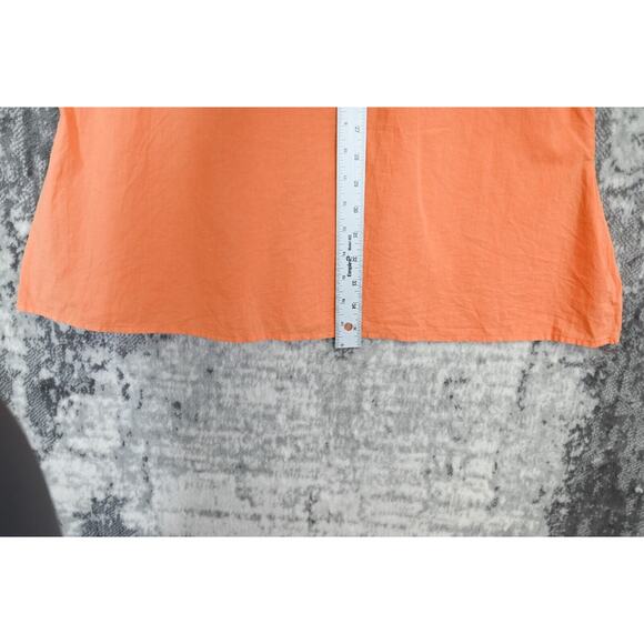 CP Shades Dress Womens Orange Cotton Button Front Tie Waist S Small - Picture 6 of 7